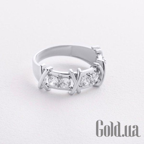 

Кольцо Украина, Женское золотое кольцо с куб. циркониями, 17.5