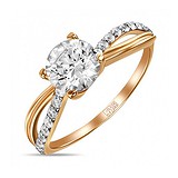 Золотое кольцо с кристаллами Swarovski, 1536460