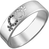 Серебряное обручальное кольцо с куб. циркониями, 1553356