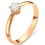 Золотое кольцо с бриллиантом, 1554124