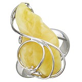 Женское серебряное кольцо с янтарем, 1615820