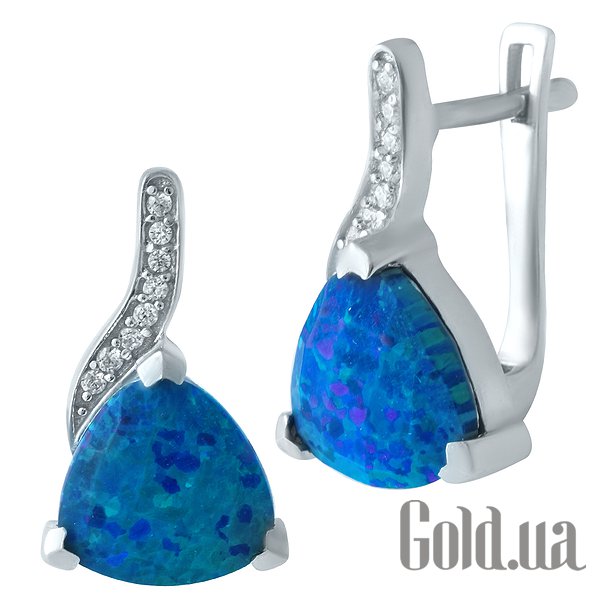 

Серьги Fresh Jewelry, Серебряные серьги с опалами и куб. циркониями