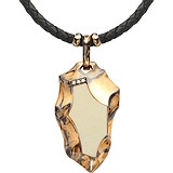 Золотий кулон з шнурком з каучуку і діамантами, 1624780
