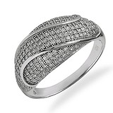 Женское серебряное кольцо с куб. циркониями, 1665228