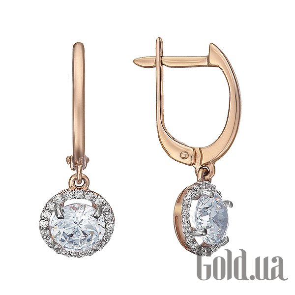 

Серьги с подвесками Украина, Золотые серьги с куб. циркониями