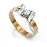 Золотое кольцо с бриллиантом, 1696460