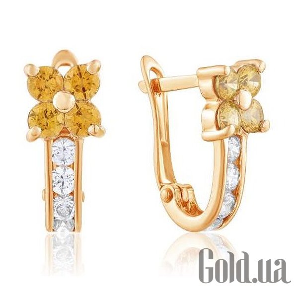 

Серьги Украина, Золотые серьги с Swarovski Zirconia