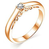 Золотое кольцо с бриллиантом, 1704652