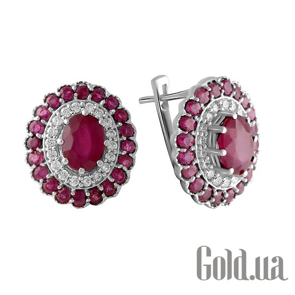 

Серьги Fresh Jewelry, Серебряные серьги с куб. циркониями и рубинами