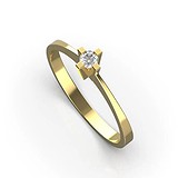 Золотое кольцо с бриллиантом, 1768908