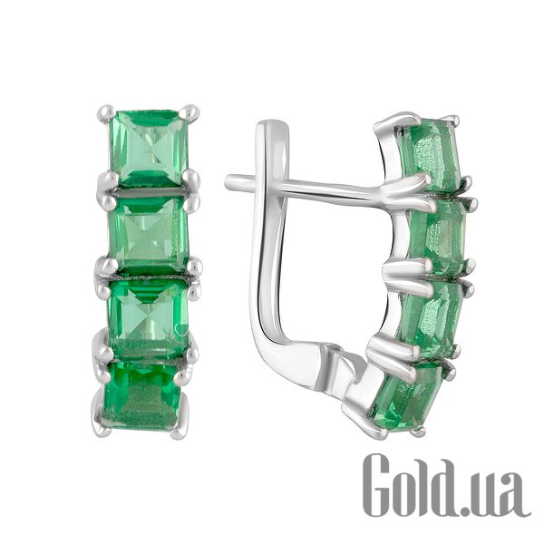 

Серьги Fresh Jewelry, Серебряные серьги с синт. изумрудами