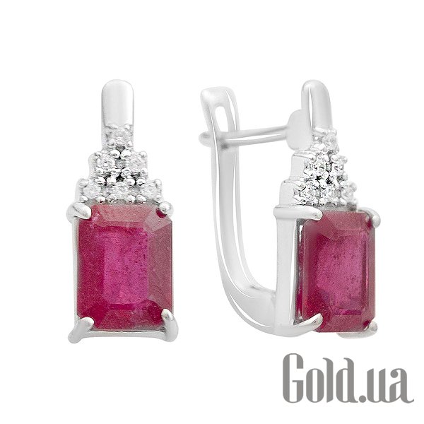 

Серьги Fresh Jewelry, Серебряные серьги с куб. циркониями и рубинами