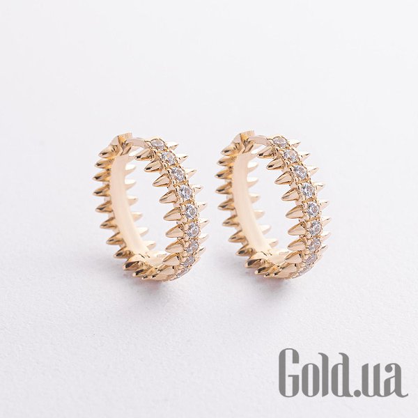 

Серьги-кольца Украина, Золотые серьги с куб. циркониями