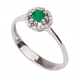 Женское золотое кольцо с бриллиантами и изумрудом, 1796044