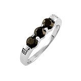 Женское серебряное кольцо с сапфирами и куб. циркониями, 1314253