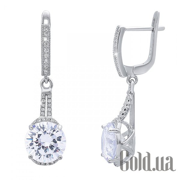 

Серьги с подвесками Lurie Jewelry, Серебряные серьги с куб. циркониями