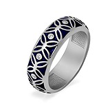 Женское серебряное кольцо с куб. циркониями и эмалью, 1516493