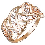 Женское золотое кольцо с куб. циркониями, 1604557