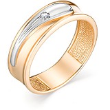 Золотое обручальное кольцо с бриллиантом, 1606349