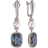 SOKOLOV Срібні сережки з культів. перлами, кристалами Swarovski і куб. цирконіями, 1609165