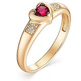 Золотое кольцо с бриллиантами и рубином, 1633485
