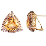 Золоті сережки з діамантами і цитринами, 1643725