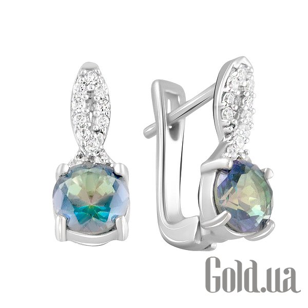 

Серьги Fresh Jewelry, Серебряные серьги с куб. циркониями и топазами