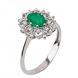 Женское золотое кольцо с бриллиантами и изумрудом, 1796045