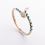 Жіночий золотий браслет з куб. цирконіями та емаллю, 1796301