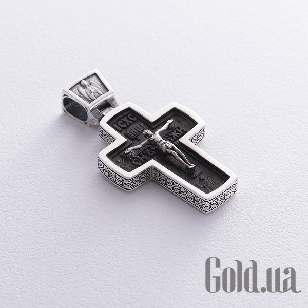 

Кулон-крестик Украина, Серебряный кулон с эбеновым деревом