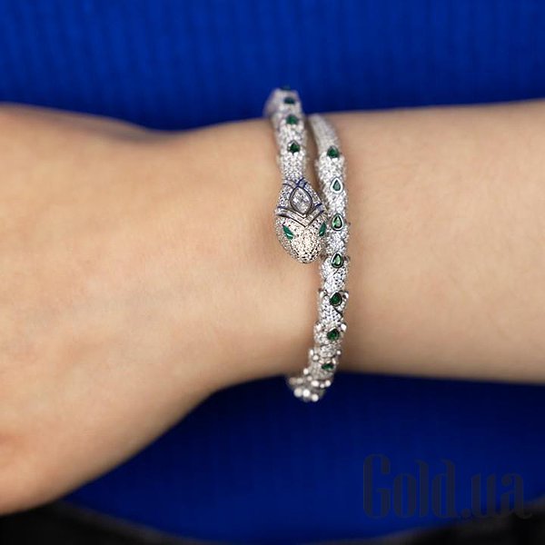 Женский серебряный браслет с куб. циркониями DIA3501746 – изображение 3