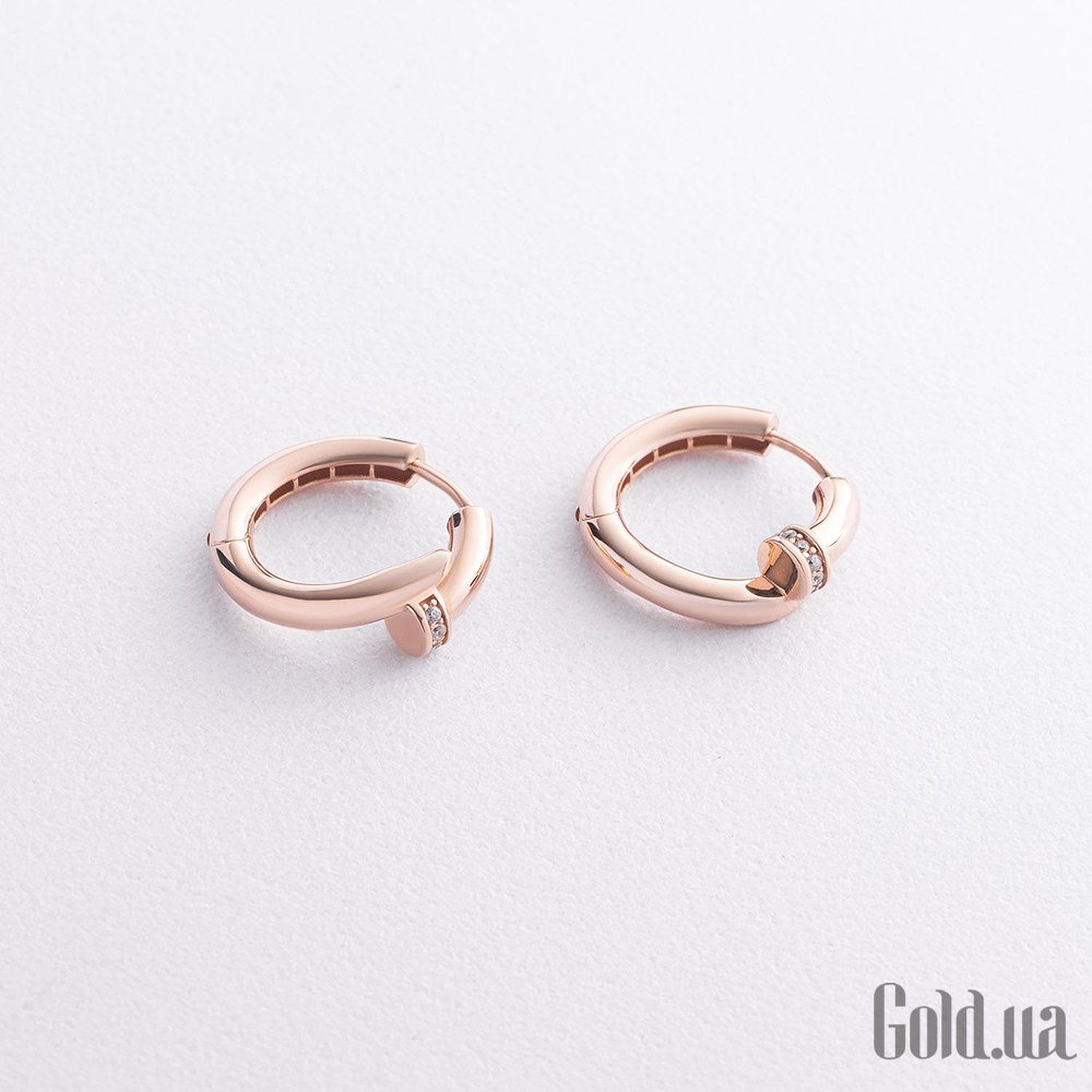Золотые серьги с куб. циркониями onxс09523 – изображение 2