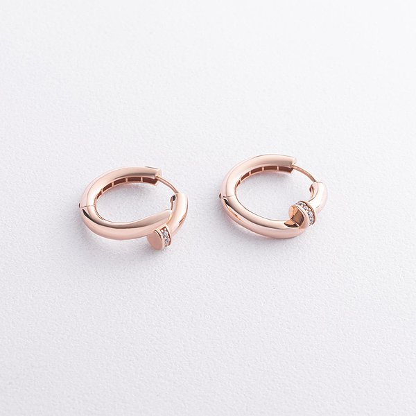 Золотые серьги с куб. циркониями onxс09523 – изображение 2