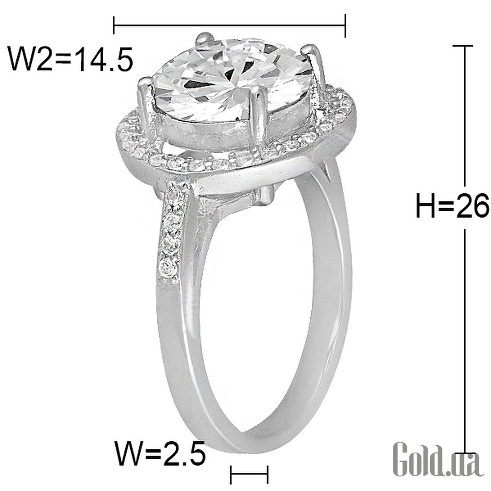 Серебряное помолвочное кольцо с фианитами Silvex925 КК2Ф/398 – изображение 2
