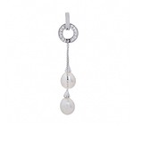 Срібний кулон з перлами і куб. цирконіями, 145870