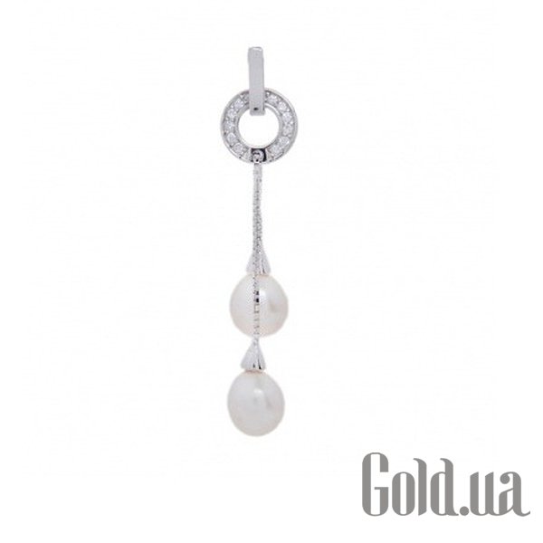 

Женские кулоны Lurie Jewelry, Серебряный кулон с жемчугом и куб. циркониями