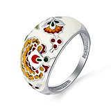 Женское серебряное кольцо с эмалью, 1515726