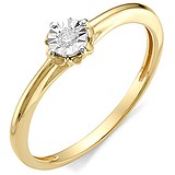 Золотое кольцо с бриллиантом, 1553614