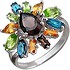 Женское серебряное кольцо с раухтопазами, топазами, хризолитами и цитринами - фото 1