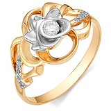 Женское золотое кольцо с бриллиантами, 1639630