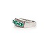 Женское серебряное кольцо с синт. изумрудами - фото 2