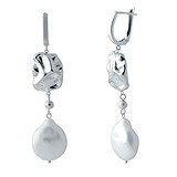 Срібні сережки з культів. перлами, 1727182