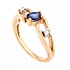 Женское золотое кольцо с сапфиром и бриллиантами - фото 2