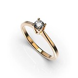 Золотое кольцо с бриллиантом, 1768910