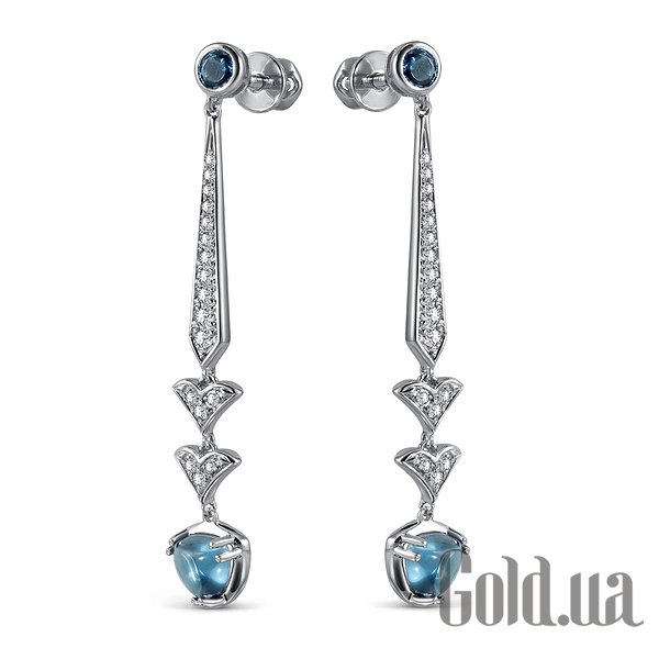 

Серьги с подвесками Lurie Jewelry, Золотые серьги с топазами