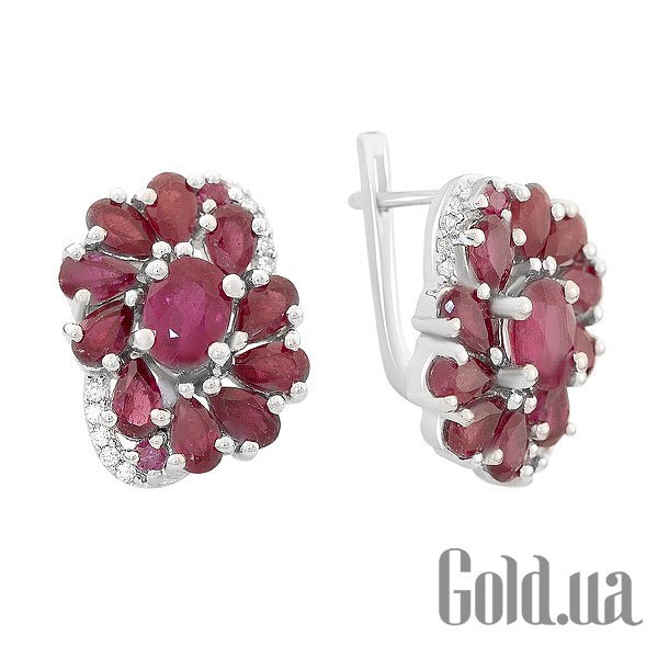 

Серьги Fresh Jewelry, Серебряные серьги с куб. циркониями и рубинами