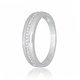 Серебряное обручальное кольцо с куб. циркониями (КК2Ф/226), фотографии