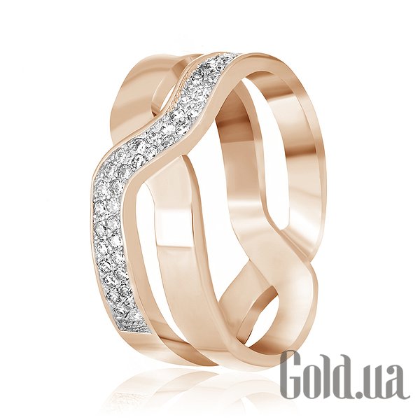 

Женские кольца Silvex925, Женское серебряное кольцо с куб. циркониями в позолоте, 17.5