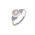 Жіноча срібна каблучка з перлами і куб. цирконіями - фото 1