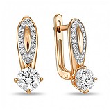 Золоті сережки з куб. цирконіями і кристалами Swarovski, 1533135